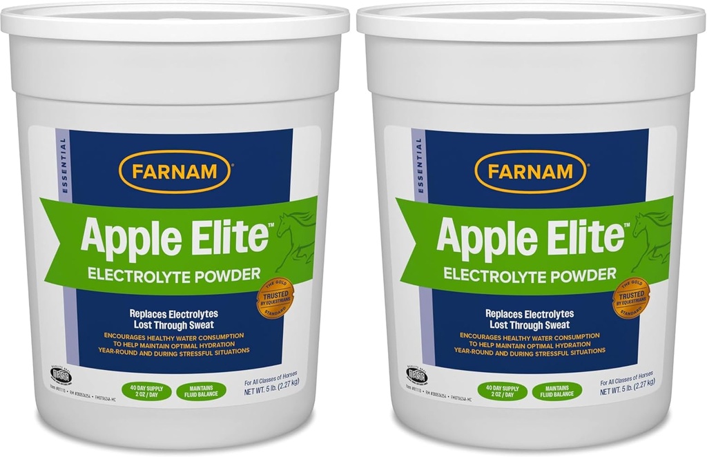 Farnam Apple Elite Horse Electrolyte Powder, Helyettesíti ásványi elveszett izzadság edzés során, Extrém időjárás & Stencils, 5 lb., 40 napos ellátás (csomag 2)