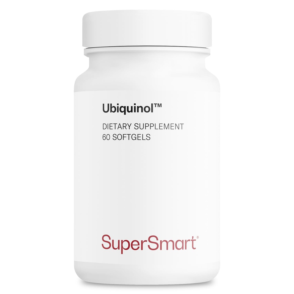 Supersmart Ubiquinol 200mg pro Tag (Hochabsorption) - Patentiertes Keneka CoQ10 Supplement - Aktive Form von Coenzym Q10 | Non-GMO & Gluten Free - 60 Softgels