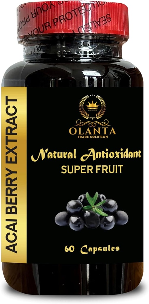 ACAI Berry Extract - Super Fruit Antioxidant, Natural Energy Booster, Acai Berry Powder Superfood, unterstützt Energie - 1 Flasche 60 Kapseln
