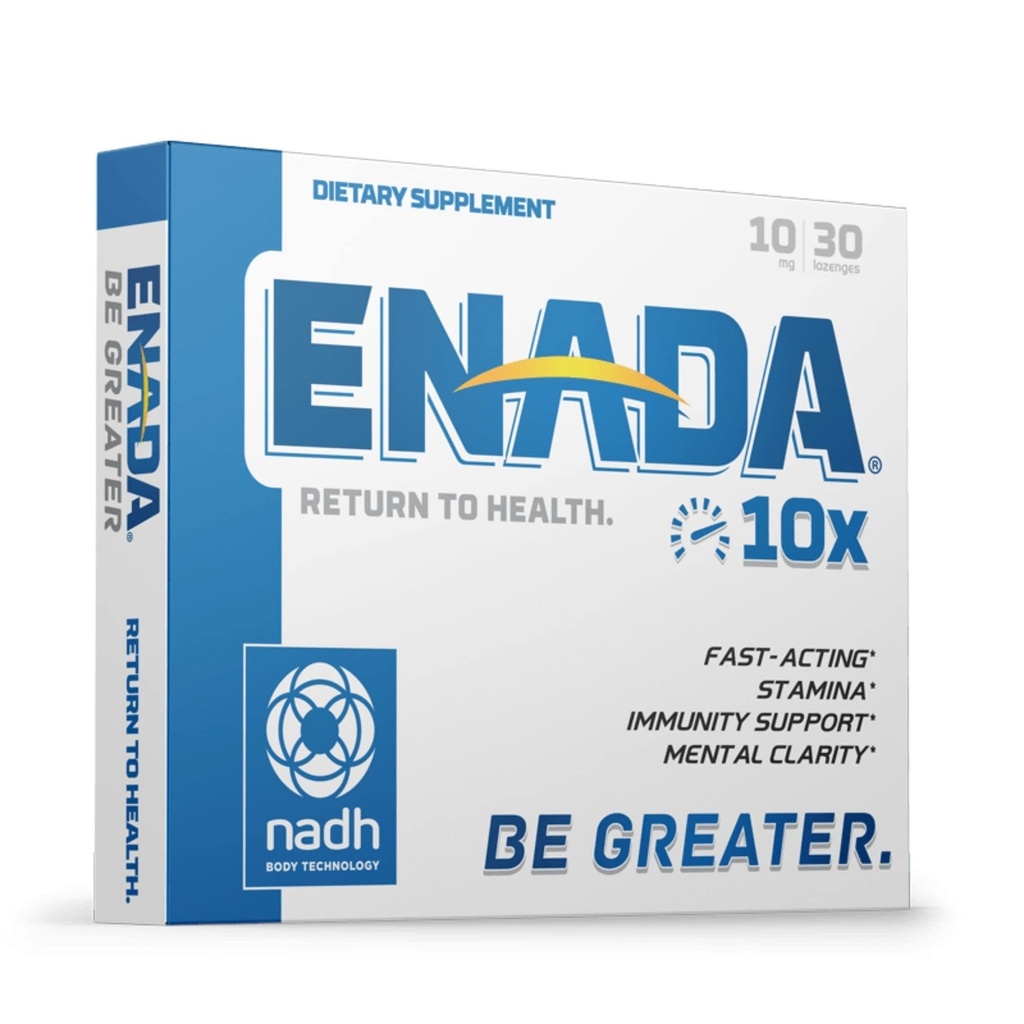 ENADA 10X NADH Ergänzung mit Fast Acting Formel für aktiven Lebensstil | Natürliche Energie Booster Groß für Jet Lag, Athletic Performance & Studying | verbessert Stamina und Psychische Klarheit | 30 Lozenge