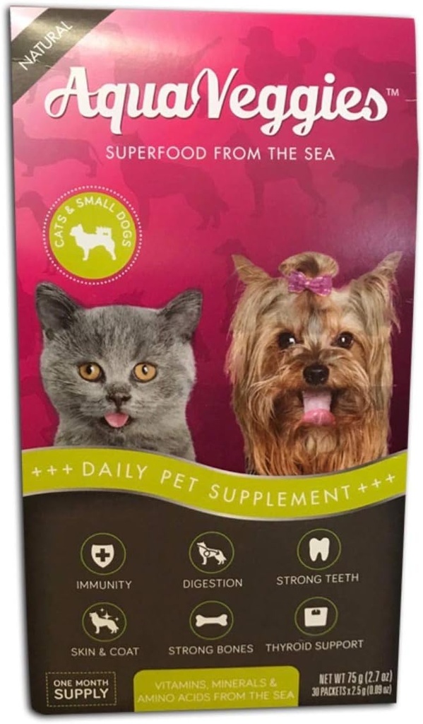 Superfood from The Sea for Pets, 75g Small Dog/Cat 30 x 2.5 g Daily Superfood Packs (Month Supply) Muti-Vitamin/Digestion/Skin&Coat/Immunity/Energy SUPERFOOD Nutrition!