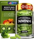 Liposomale NMNH-Ergänzung (Dihydronicotinamid Mononukleotid) - Hohe Reinheit NAD für Anti-Aging, Energie, Fokus - Pure NMNH Organic 60 Kapseln - 300mg