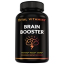 Vital Vitamins Brain Supplements with Bacopa Monnieri - for Memory and Focus – Nootropic Brain Booster - Caffeine-Free Support for Adults & Seniors – Non-GMO, 30-Day Supply, 30 Capsules
