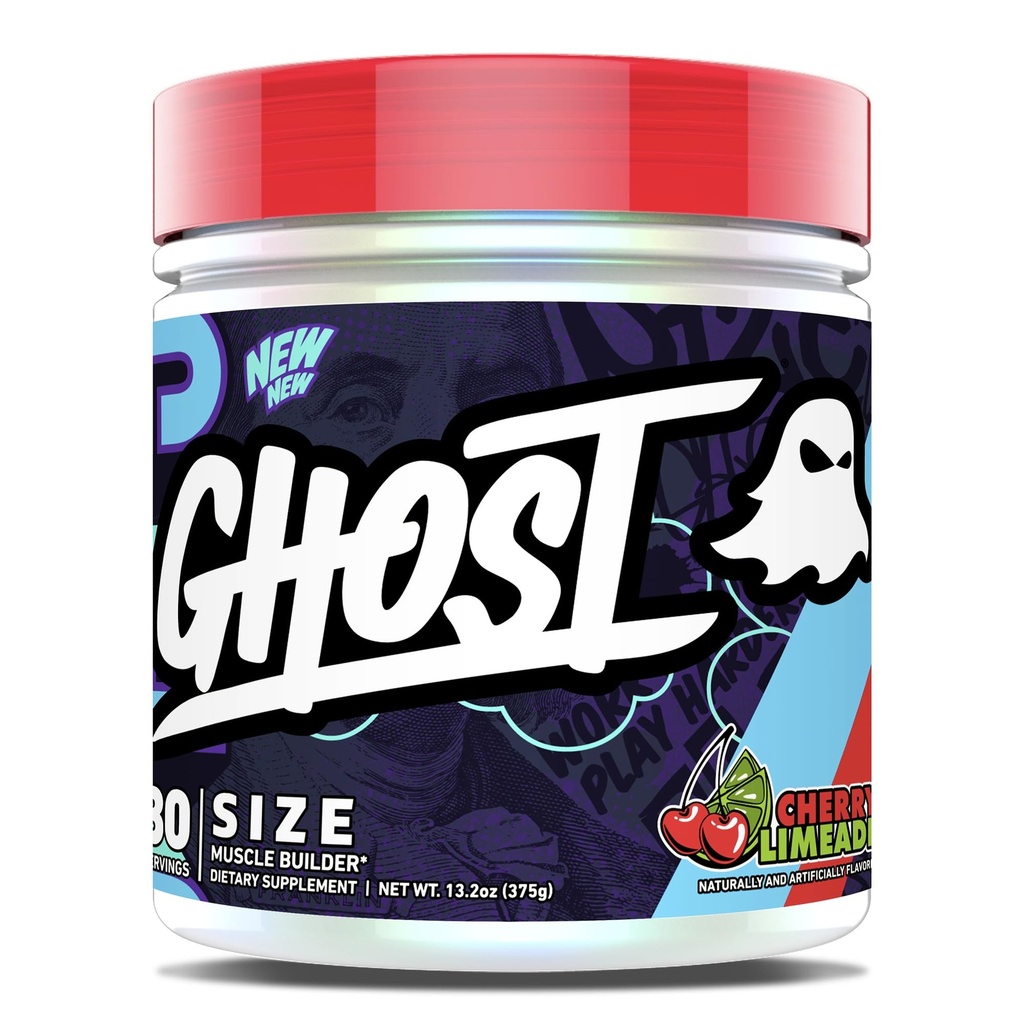 GHOST-Größe Muskelaufbau Nahrungsergänzung - Kirsch Limeade, 30 Servierungen – Unterstützung Muskelwachstum & Stärke Gebäude für Männer & Frauen - Kreatin & Betaine - frei von Zucker & Gluten