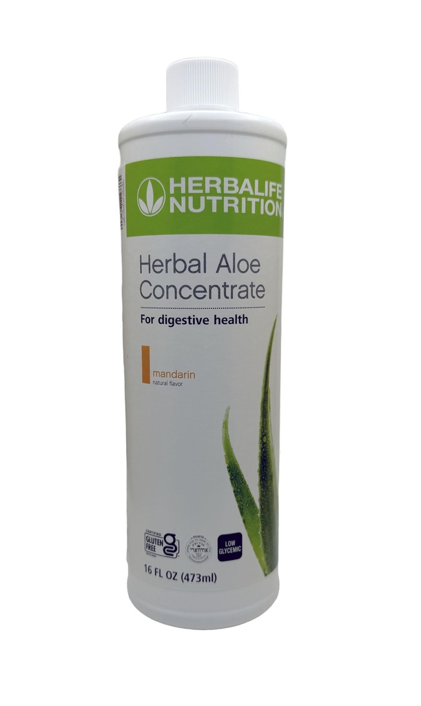 Herbalife Aloe koncentrátum Pint: Mandarin Flavor 16 FL Oz (473 ml) Digesztikus egészség Premium- Quality Aloe, gluténmentes, 0 kalória, 0 cukor, természetesen ízesített