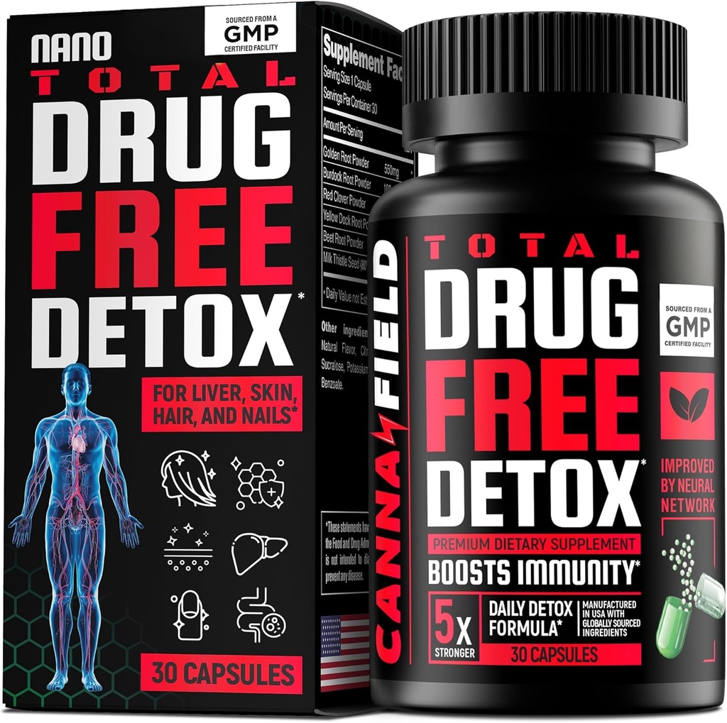 Total Detox and Liver Cleanse - USA Made - 5-Days Detox - Natural Toxins Cleaner für Haut, Haar, Nägel, Gut – Mega-Support und Reparatur - Natürliche Kräutergesundheit Formel, Immununterstützung