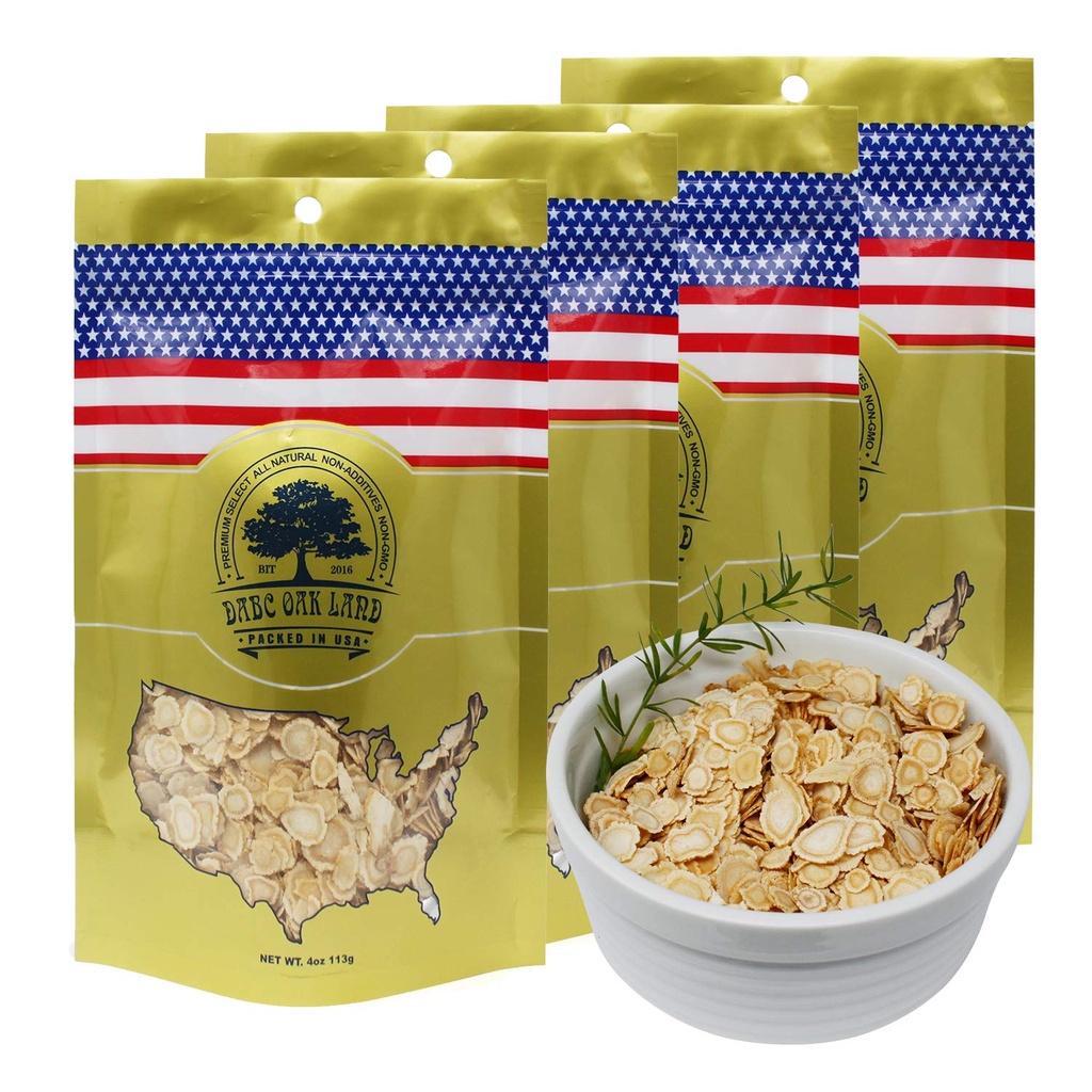 4 Taschen von American Ginseng Slices von Wisconsin, DOL American Wisconsin Ginseng Slices Root für Tee, Energie für Männer Frauen Mental Health Boosts Immunität, Gluten Free, εεεεε/ς 4 Tasche von 4OZ,16 Unzen