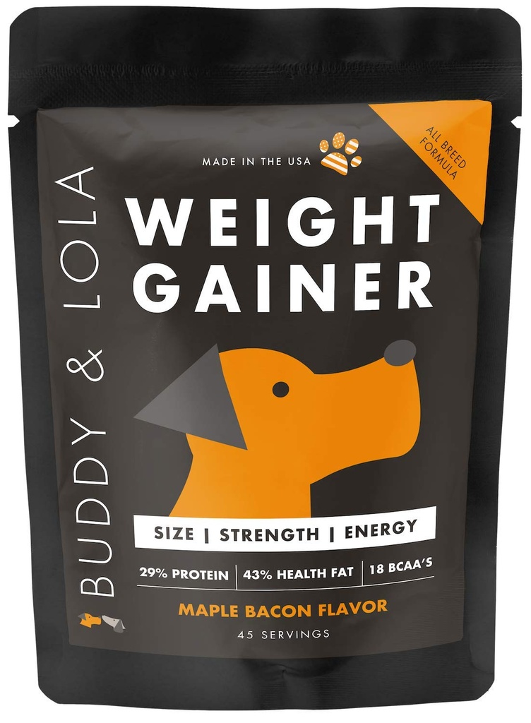 Buddy & Lola Hundegewicht Gainer - Hundezusatz für Gewichtszunahme - Hunde-Protien-Pulver für Max Muscle Builder, High Calorie Ergänzung für alle Hunde & Rassen inc Bully. Pro Food Topper - Made in USA