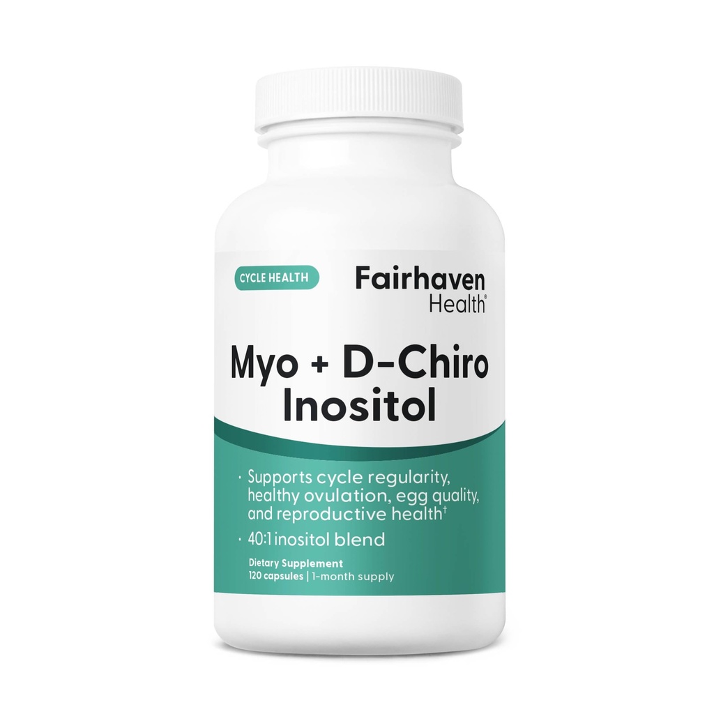 Fairhaven Health Myo-Inositol und D-Chiro Inositol Ergänzung für Frauen | 40:1 Ratio | Female Fertility Supplement für Frauen und Hormon Balance* | Vegan | 120 Myo & D-Chiro Inositol Kapseln