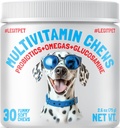LEGITPET Dog Vitamine - 30 Multivitamine Chews w/Glucosamine Chondroitin, Probiotics Verdauungsenzyme und Omegas - Supplement für allgemeine Gesundheit - Gemeinsame Unterstützung, Immungesundheit, Haut und Herzgesundheit