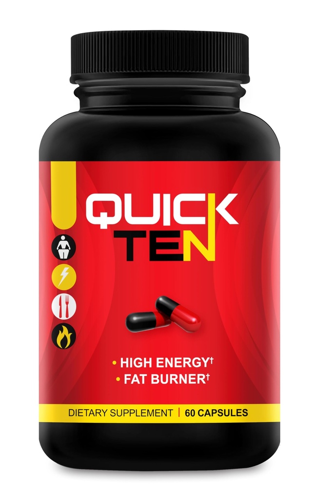 Quick Ten - Beste Gewichtsverlust Pillen - Natürliche Metabolismus Booster, Appetit Suppressant, Fat Burner Pillen - Premium Diät Pillen für Frauen und Männer - Energie und Fokus Mischung - 60 Kapseln