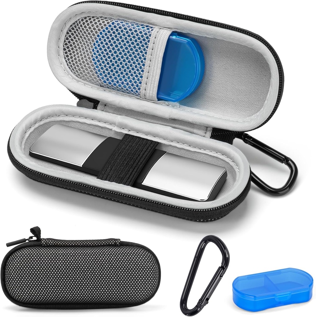 Case für KardiaMobile 1L 6L Personal EKG Monitor, Hard Travel Carrying Case für AliveCor Kardia Heart Monitor EKG/ECG, Portable Heart Rate Monitor Bag Storage Organizer mit Pill Box & Carabiner Clip