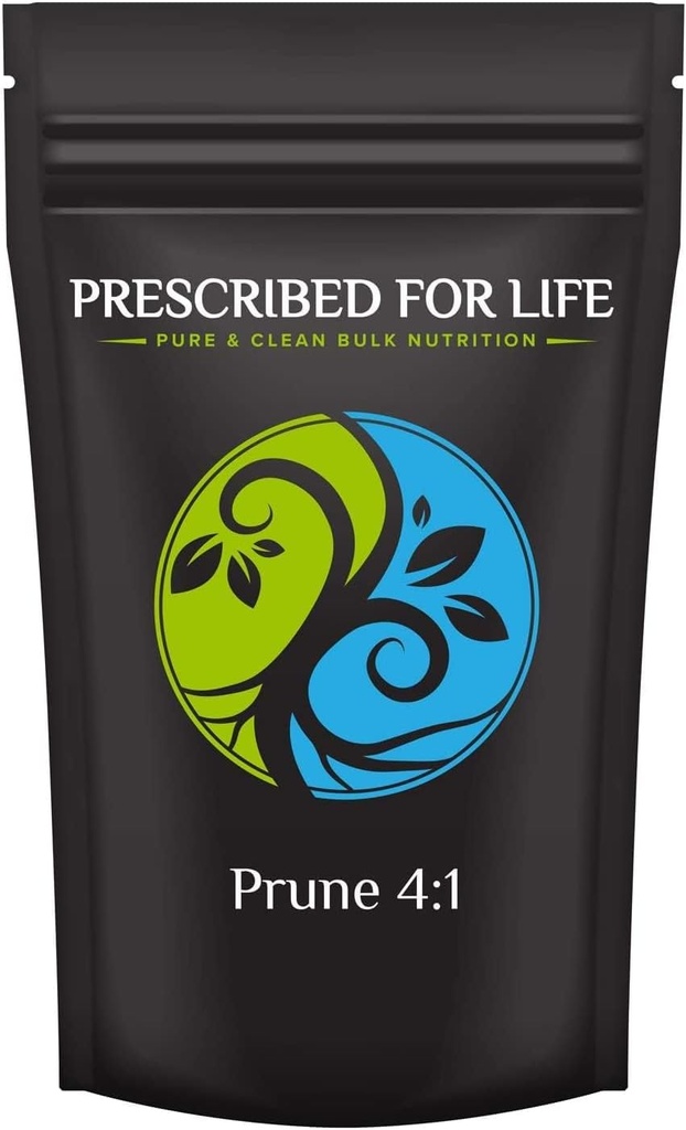 Prescribed for Life Prune Powder 4:1, Getrocknete Pflaumen-Ergänzung reich an Vitaminen und Antioxidantien, Hochfaser-Superfood-Pulver für Kapseln, Glätten und Backen (25kg / 55lb)