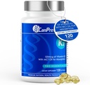 CanPrev K2 120mcg mit Bio Kokosöl, 120 Softgels 120-Tage-Versorgung - Verbesserte Absorption für optimalen Knochen- und Zähne-Unterstützung, hohe Potenz Vitamin K2 für die Erhaltung von starken Knochen und Zähnen