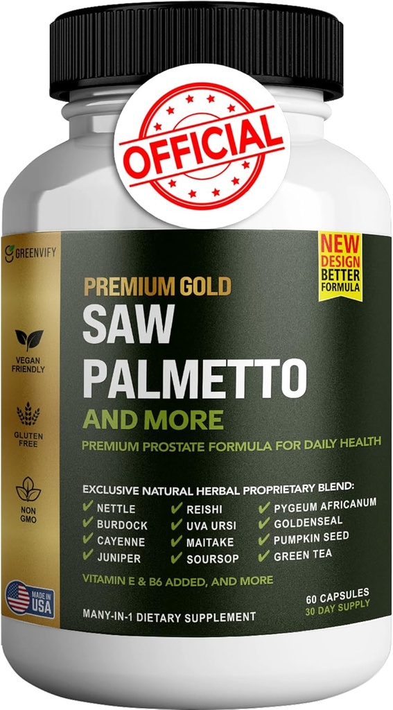 Saw Palmetto für Männer Prostata Ergänzung | Prostata Unterstützung Ergänzung für Männer Gesundheit | Potent Saw Palmetto für DHT, Urinary und Prostata Gesundheit (60, Männer)
