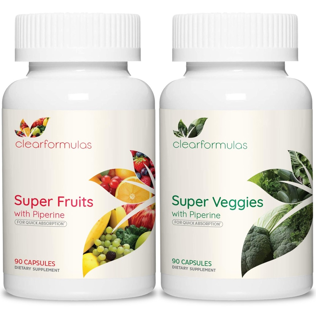 Daily Fruit and Veggies Supplement für Erwachsene - Super Fruits and Vegetables Supplement mit 37 verschiedenen Super Foods für allgemeine Gesundheit Wellness und Immununterstützung - Non-GMO und Vegan (30 Portionen)