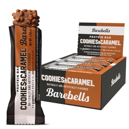 Barebells Protein Bárok Sütik és karamell - 12 gróf, 20 g magas fehérjetartalmú kezelések - Csokoládé Nutrition Bar 1 g összes cukrokkal - On-The- Reggeli vagy post-edzés Snack