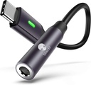 Stouchi USB C a 3.5mm Dongle Adapter, USB C a 3.5mm Headphone Jack Hi- Fi DAC kompatibilis iPhone 15 Pixel 8 7 / 6a / 6 / 5, iPad Mini 6, Samsung Galaxy S22 / S21 / S20 Plus Ultra, Megjegyzés 20 / 10 - Grey