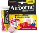 C-vitamin 1000mg (per Serving) - Airborne Nagyon Berry Effervescent tabletta (10 Számol egy dobozban), gluténmentes immunpótló kiegészítés, Vitaminok A C E, ZINC, szelén, Echinacea & Ginger