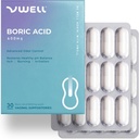 Vwell Boric Acid Vaginal Supposiaries - Fenntartások és egyensúlyok Egészséges Vaginal pH & Microbiome kezelése Odor Itch égő irritáció intimitás - Orvosok ajánlott (Egy méret, 30, gróf)