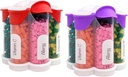 Extra nagy Pill Organizer Napi, Heti, Havi kiegészítő palack, Cute Blossom Pill Dispenser 7 XL kompartmentekkel (2 Pack Combo) (lila és piros)