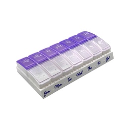 Ezy Dose Weekly (7- nap) Napi Pill Case, Medicine Planner, Vitamin Organizer, 2 alkalommal egy nap AM / PM, kis pop- out Commodities, Arthritis Friendly, Easy to Use, Pearlescent and Lavender Lids, BPA Free