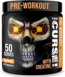 JNX SPORTS The Curse! Előedzés por a férfiak és nők, koffein, Beta-Alanine, kreatin, L-citrullin, 50 szervadékok, narancs mangó Flavor - Boost Energy, Erő & Focus