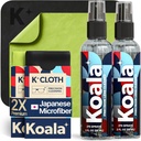 Koala Eyeglass Lens Cleaner Spray Kit n.e.124; (2x) Szemüveg Tisztító üveg + (2x) Mikroszálas ruhaegyüttes 124; Alkoholmentes Szemüvegek, Képernyők és Kamera Tisztító Kit.