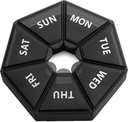 Extra nagy heti Pill Organizer, XL 7- Sided Portable Pill Box Medicine esetében Vitamin / Halolaj / Pills / Kiegészítők - Arthritis Friendly