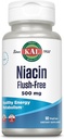 KAL Niacin 500mg Flush Free - Vitamin B3 Supplement - Stoffwechsel und Energieunterstützung - Haut, Nerve, Verdauungshilfe - Vegan Vitamin, 60-Tage Garantie, 60 Servietten, 60 VegCaps