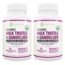 Max Absorption USDA Organic Milk Thistle Potent 5: 1 Koncentrált kivonat (2000mg Strength) & Organic Dandelion Root