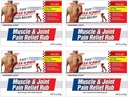 Muskel- und Gelenkschmerzen-Relief Rub, schnelles Relief von minderwertiger Arthritis, Rückenschmerzen, Muskel- und Gelenkschmerzen Nicht fettige Creme, 2oz (4pk)
