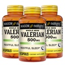 MASON TERMÉSZETI Valerian Root 500 mg, 6 hónapos ellátás, természetes alvástámogatás, Promotes Egészséges és nyugalmas alvás, gyógynövény kiegészítés, 3 csomag