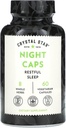 Crystal Star Night Caps Natural Sleep Aid Supplement (60 kapszula) - Herbal Non- Habit Forming - Valerian Root, Kava & Passion Flower - Non-GMO