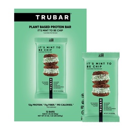 TRUBAR Vegan fehérje bárok - Szója mentes, tejmentes, glutén mentes fehérje bárok - No Sugar Alcohols - Non-GMO - 12 g fehérje - Ez a menta Be Chip - 12 gróf