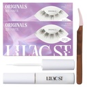 Lilac St - Originals Starter Kit - Tartalmazza a Natural Faux Eyelash Clusters (10mm és 12mm), Clear Lash Glue, & Lash Applicator - Lightweight & Lifelike - Lasts 10 days - Cruelty Free, Vegan - 20 Lashes