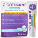 Cicatricure Triple Antibiotische Salbe mit Schmerzlinderung, Bacitracin Antibiotische Salbe & Creme für Wund Pflege, Heilung Salbe für Schnitte, Burns, Insektenstiche, Erste Hilfe liefert essentiell, 1 Unze