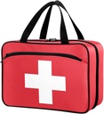 Naanle Pille Organizer Tasche Reisen Pille Flasche Medizin Organizer Home Aufbewahrung medizinische Tasche für Vitamin-Ergänzungen, Weißes Kreuz Leere rote Erste Hilfe Tasche für Auto Camping, 1.0 Zähler
