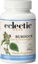 ECLECTIC Institute nyers, friss, fagyasztott, nem GMO Burdock, 124; Emésztési támogatás 124; 90 CT (400 mg)