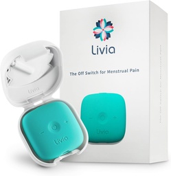 Livia Menstrual Pain Relief Device, Blue- Green - Off- Switch for period Pain - Portable & Discreet - Recharfious, For 12 Hours Battery - Complete Kit with Stick- On Pads - The Go- to Travel Partner