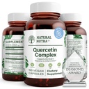Natural Nutra Quercetin Complex Bromelain és C-vitamin Citrus Bioflavonoid kiegészítés, Support Body to Seasonal Changes & Body Redness, Promotes Life Health, 100 Vegán és vegetáriánus kapszula