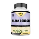 Fekete Cohosh Készült Organic Black Cohosh Root 1300MG per szerving, Balance Hormones, Natural Menopause & Menstrual Support, Women Health Support, 90 Vegan Capsules, 45 Servings