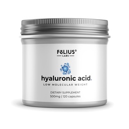 Ultra magas tisztaságú hialuronsav kapszula 500 mg - 95% -os nátrium-hialuronát - erősen tisztított és biológiailag hozzáférhető - alacsony molekulasúly - nem-GMO fermentált - 120 kapszula