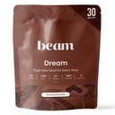 Beam Dream Sleep Powder - Schlafmittel für Erwachsene mit Melatonin, Magnesium, L-Theanin, Reishi Pilz & Apigenin Schlafergänzung, Sleepy Cocoa Bedtime Drink Mix, Brownie Batter Flavor, 30 Portionen
