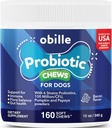 Probiotikumok kutyák 160 Chews 12 oz - Támogatja a Gut & Digestion Health, Immunrendszer, Felkavaró gyomor & Gáz, Metabolizmus, Székrekedés, Hasmenés & Loose Stool, Itchy Bőr és Fülek & Allergia