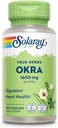 SOLARAY Okra Fruit 1600 mg - High Fiber Supplement for Wellness Support - Rich Source of Soluble Fiber - egyenértékű 6,4 g Fresh Okra per Serving, Vegan, 60- Day Garance - 25 Servings, 100 VegCaps