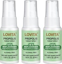 Lovita Propolis torokspray, Canadian Propolis Spray, High Potent 500 mg Propolis per ml 9: 1 Magas koncentráció, Natural Sore Throat Spray for Immune Support, Alkoholmentes, 1 Fl Oz (3-as csomag)