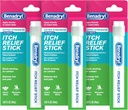 Benadryl Extra Strength Anti- Itch Relief Stick, Bug Bite Itch Relief, Difenhidramin HCl Topical Analgetic & Cink Acetate Skin Protectant, Great for Camping Essentials, 0,47 fl oz (3-as csomag)