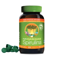 Nutrex Hawaii, Pure Hawaii Spirulina 500 mg, Vegan, Támogatja az immunrendszert, szív, sejtek és energia, 200 tabletta