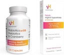 vH lényeges probiotikumok Prebiotikumokkal és Cranberry Feminine Health Supplement - 120 kapszula (544- 36) és Prebiotikus PH Kiegyenlített Vaginal SuppositoriesBox, Eredeti verzió, 15 gróf